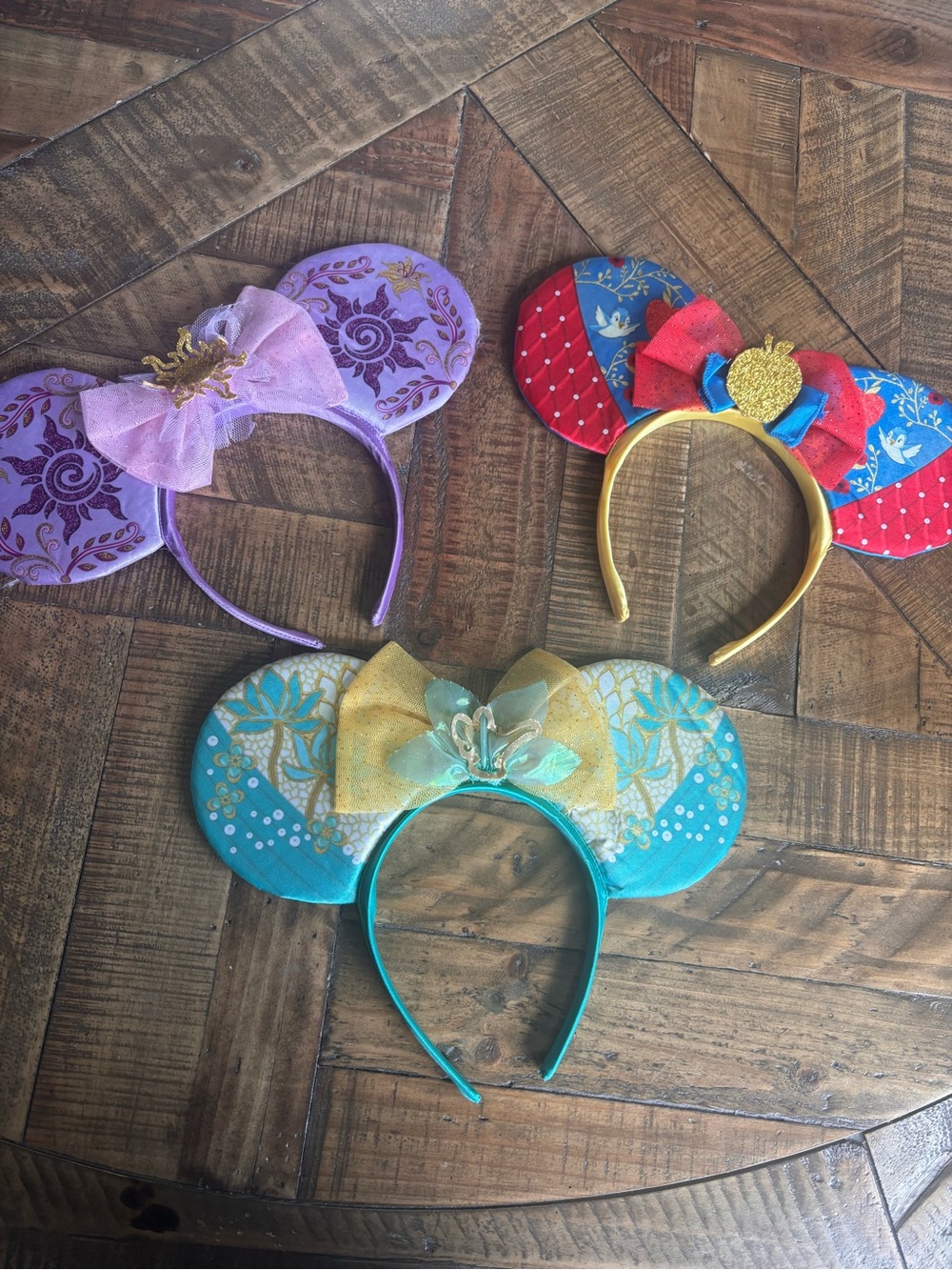 Authentic Disney Parks Snow White Aladdin Princess Repunzel Ears Headband Bundle